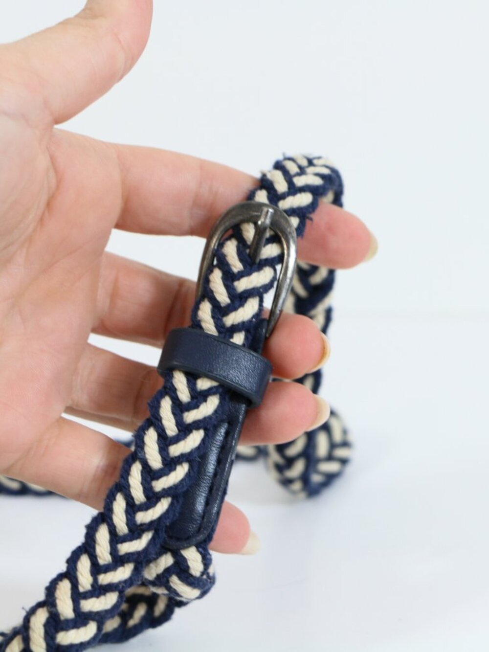 *Blue and Cream Braided Belt